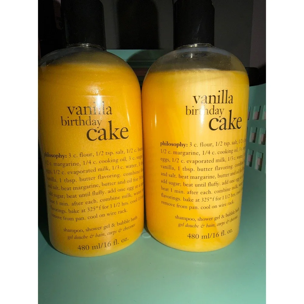 Philosophy Vanilla‎ Birthday Cake Shampoo Shower Gel Bubble Bath 16 oz body wash
